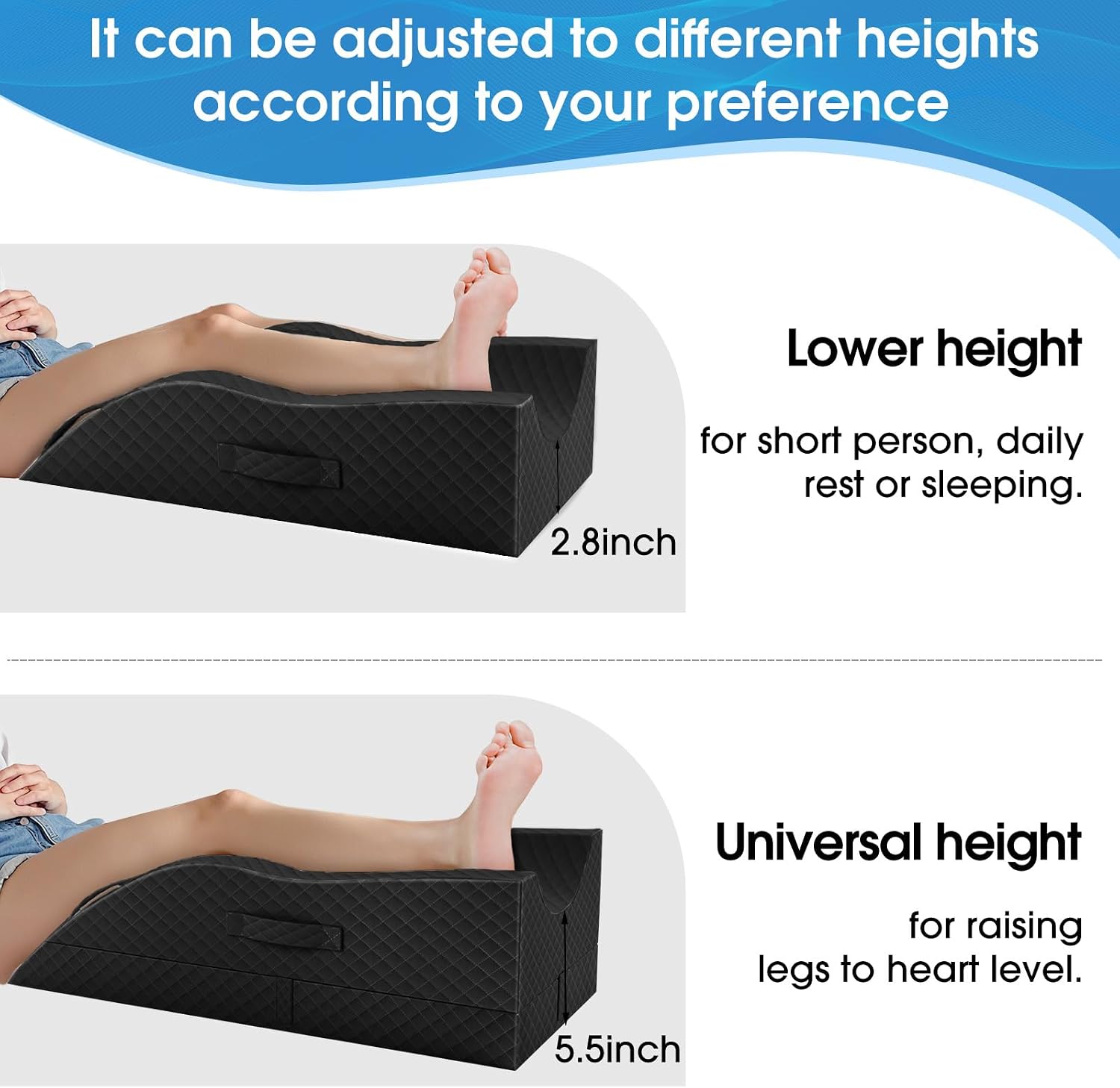 TranquilRelax TranquilRelax Elevation Pillows for Leg After Surgery, Memory Foam Adjustable Wedge Pillow for Injury or Rest, Ankle P…
