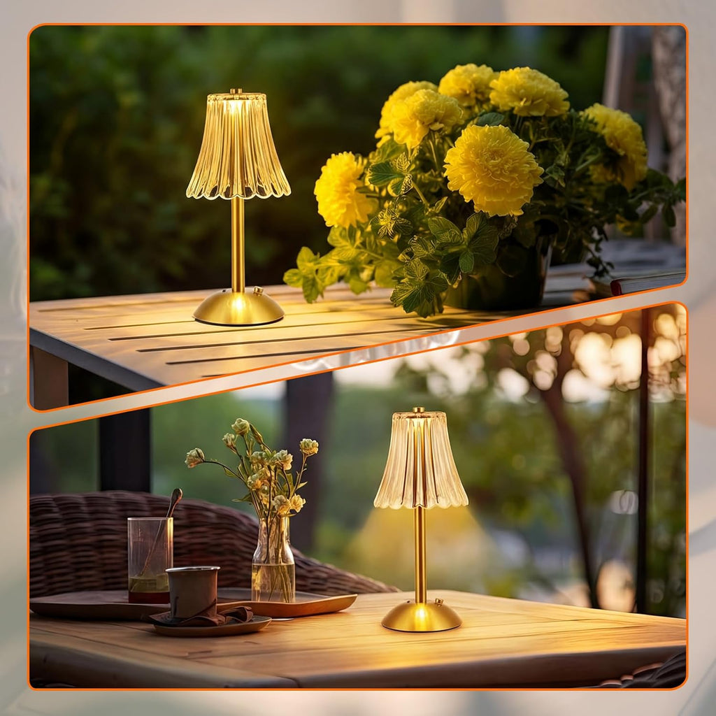 Liliful 6 Pcs Cordless Table Lamp Rechargeable Touch LED Small Gold Portable Battery Operated USB-c Desk Lamp 3 Color Dimmable for…