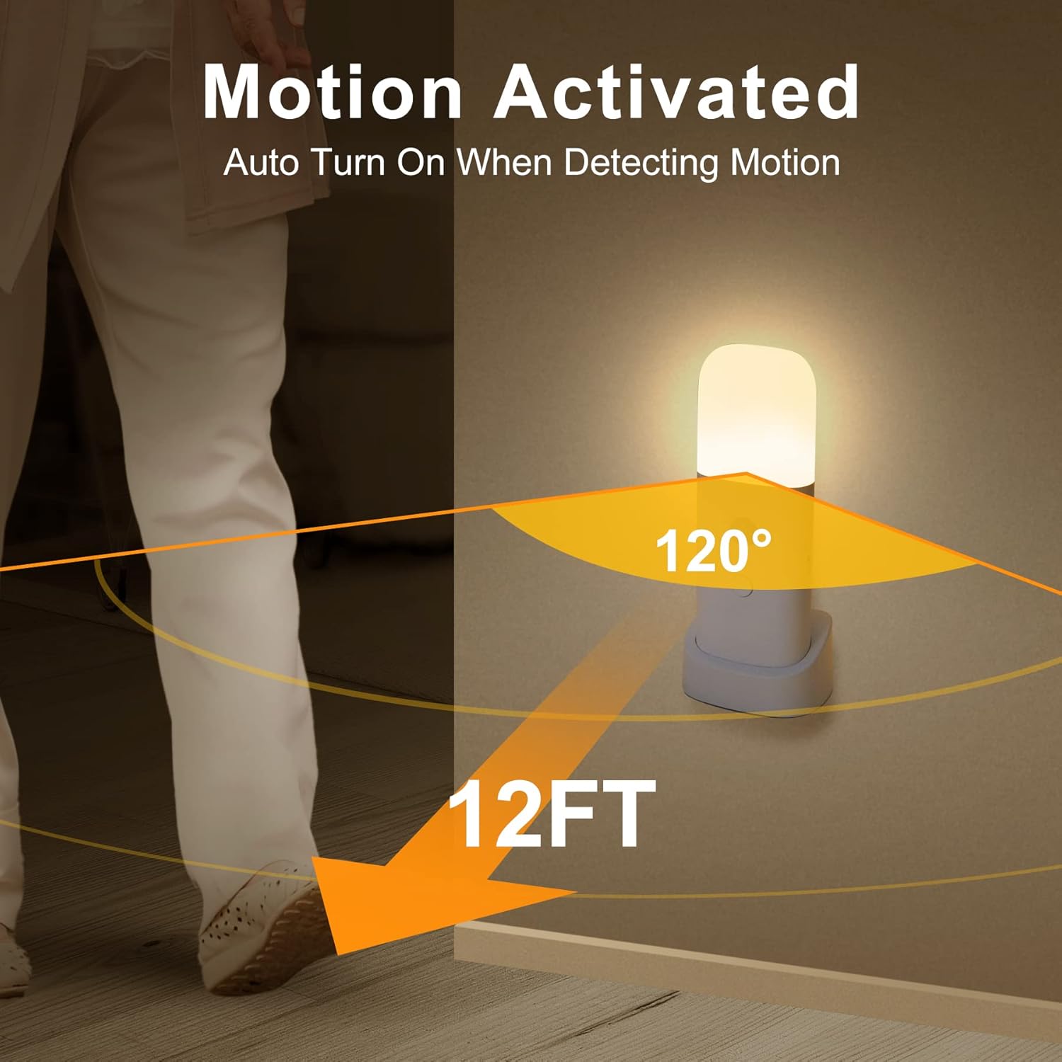 YELKO Motion Sensor Night Light, 2000mAh Rechargeable Night Lights Battery Powered, PortableDimmable Nightlights with 5 Brightness Levels…