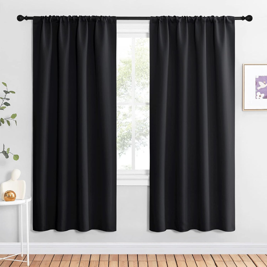 NICETOWN Living Room Blackout Shades - All Season Rod Pocket Thermal Insulated Solid Blackout Curtains/Drapes for Living Room (Set of 2…