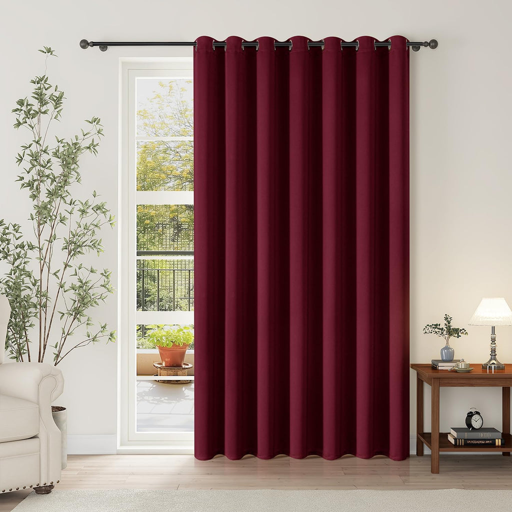 ChrisDowa Room Divider Curtain 108 Inches Long, Wide Blackout Sliding Door Curtain for Bedroom, Room Darkening Privacy Window Curtain for P…