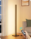 Edishine Wood LED Corner Floor Lamp, Modern Dimmable Light with Remote, Minimalist Standing Floor Lamps for Living Room, Bedroom, Office, 7…