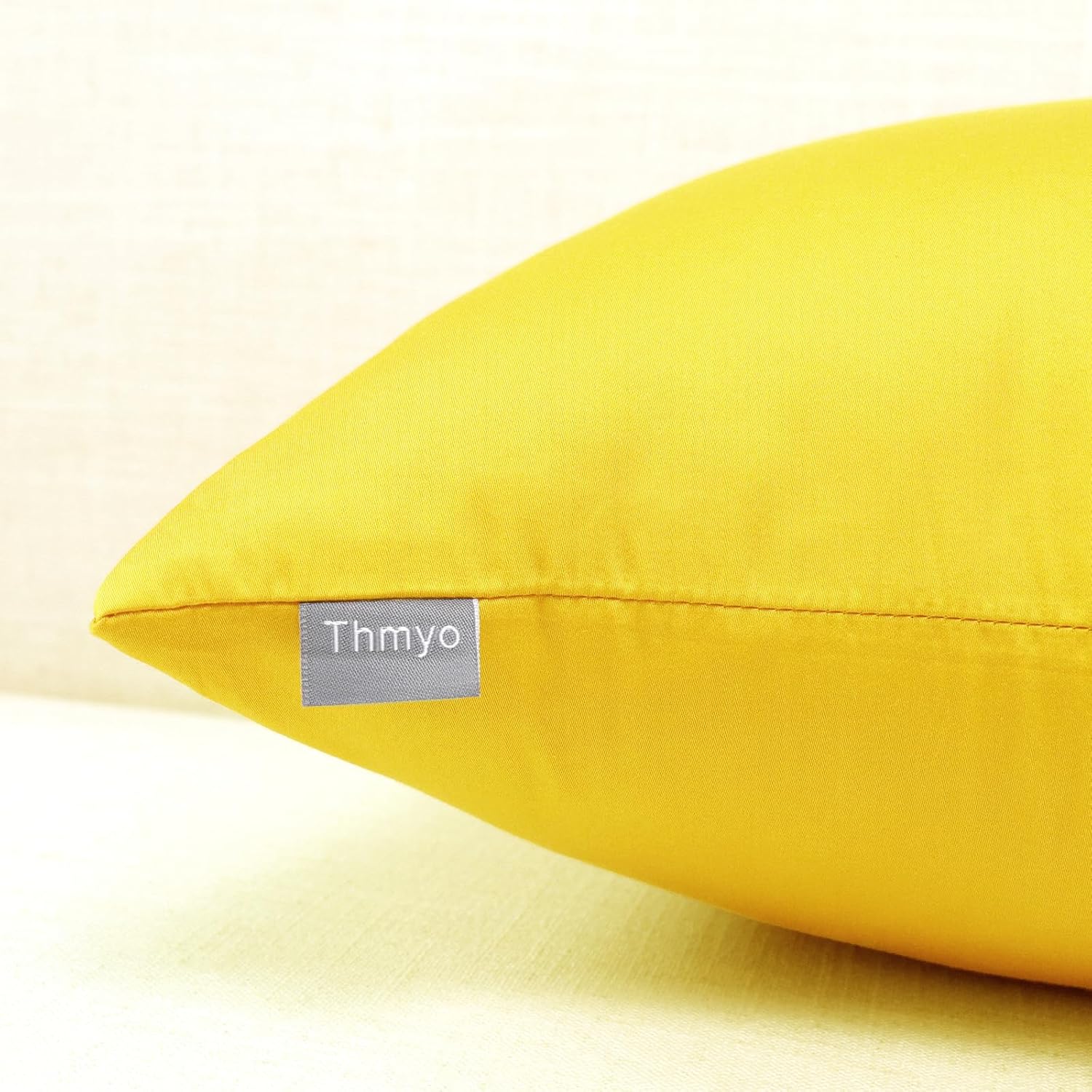 Thmyo 4-Pack 100% Cotton Comfortable Solid Decorative Throw Pillow Case, Thmyo Square Cushion Cover Pillowcase Sublimation Blank Pillow Cove…