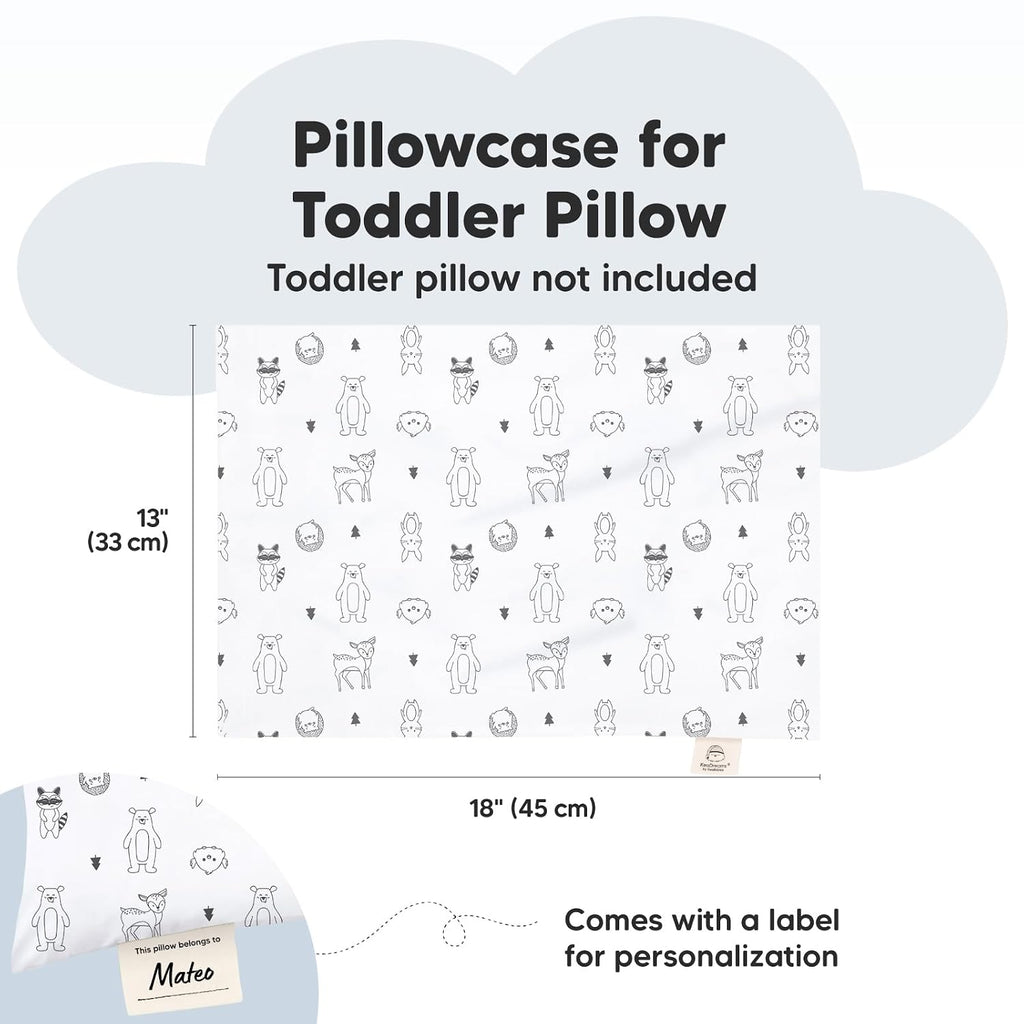 KeaBabies Toddler Pillowcase 13"x18" - Organic Cotton Toddler Pillowcase for Kids, Boys, Girls, Soft & Durable Cotton Cover for Miniature…