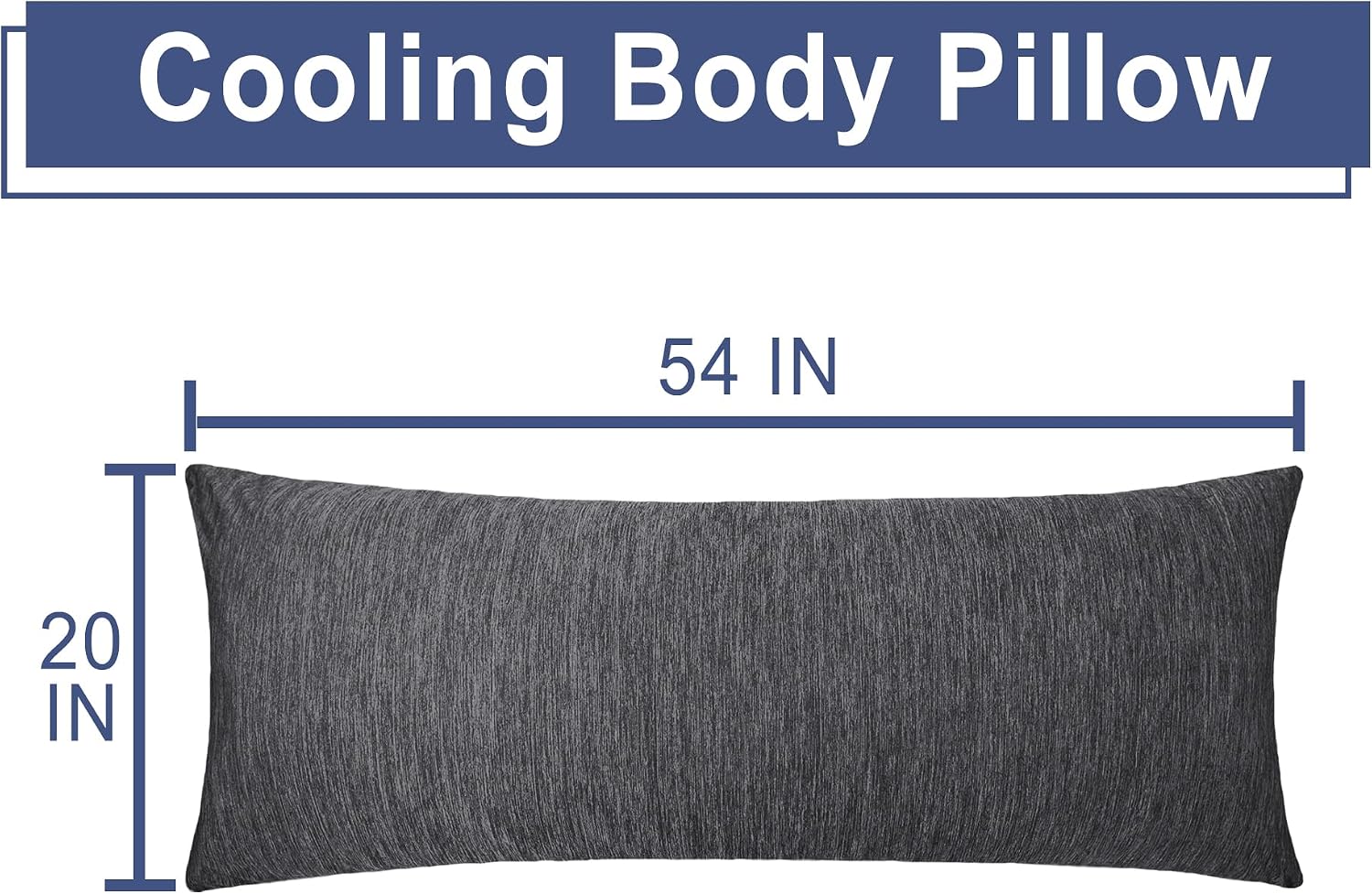 Dwcn Cooling Body Pillow for Adults, 20x54 Inch Grey - Shredded Memory Foam Body Pillow with Removable & Adjustable Filling, Full Body Supp…
