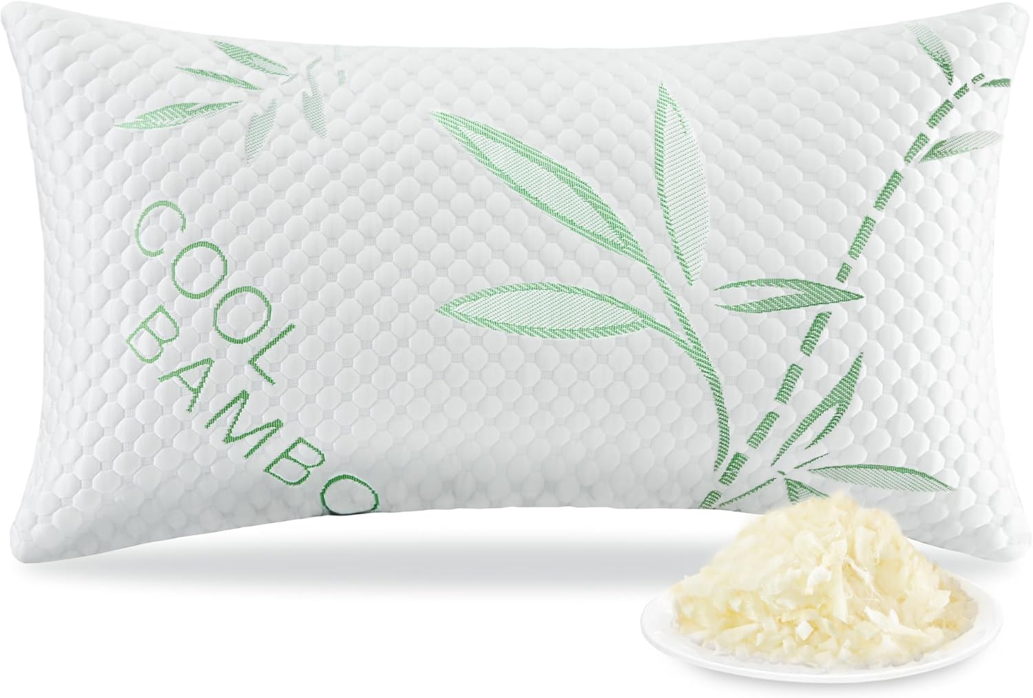 DGPEAR Shredded Memory Foam Pillow, Cooling Pillow King Size 1 Pack Adjustable Firm Bamboo Bed Pillow for Hot, Side, Back and Stomac…