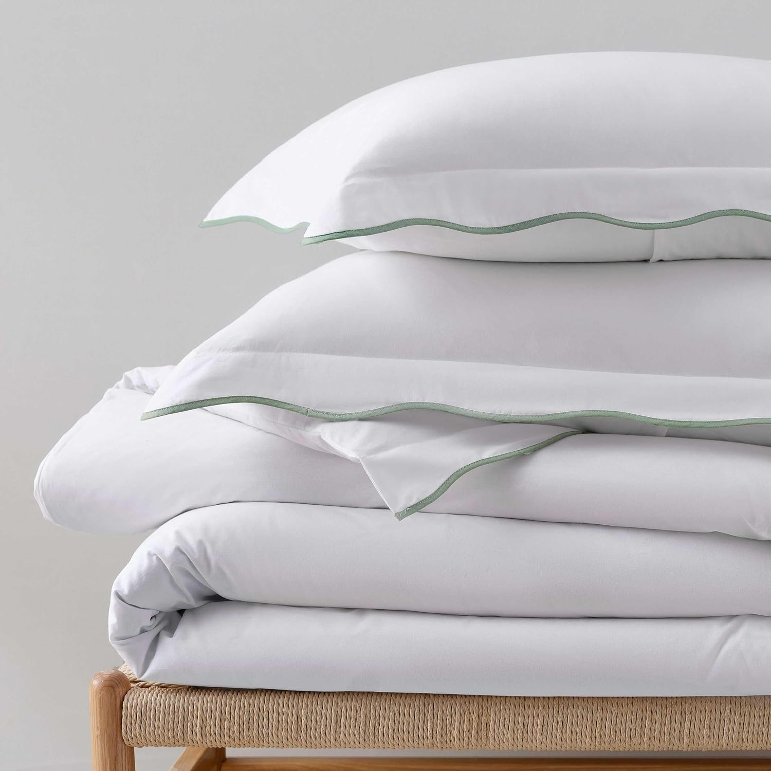 MarthaStewart Martha Stewart - King Duvet Cover Set, 100% Soft Cotton Bed Set with a Smooth Cotton Percale Reverse, 3 Piece Bedding with Ma…
