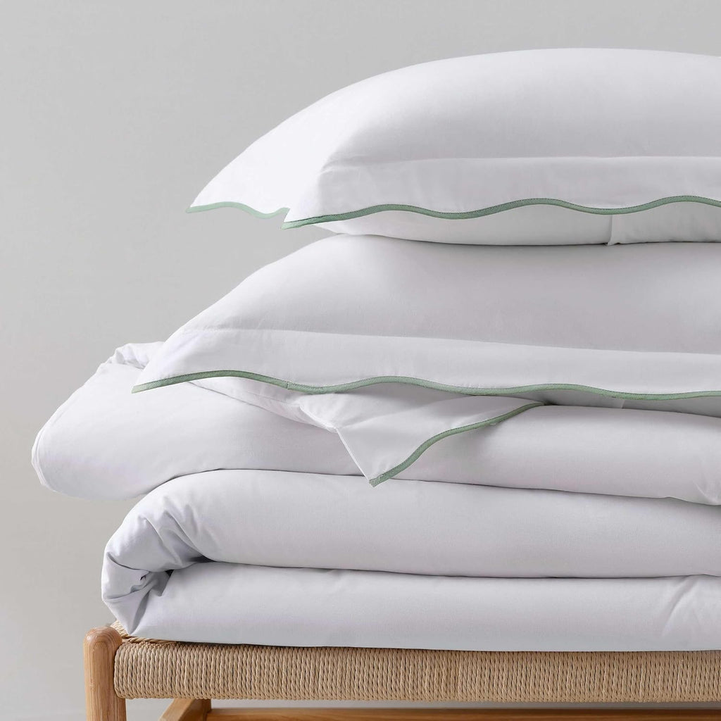 MarthaStewart Martha Stewart - Twin Duvet Cover Set, 100% Soft Cotton Bed Set with a Smooth Cotton Percale Reverse, 2 Piece Bedding with Ma…