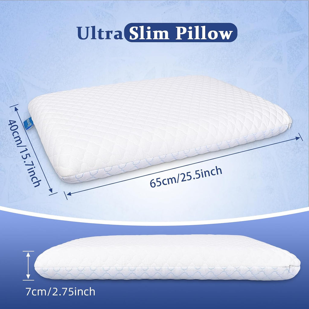 SofGlowlycomforteveryday SofGlowly Ultra Thin Flat Pillows for Sleeping, Cooling Memory Foam Pillow 2.75 inch Height Ultra Thin Pillow,…