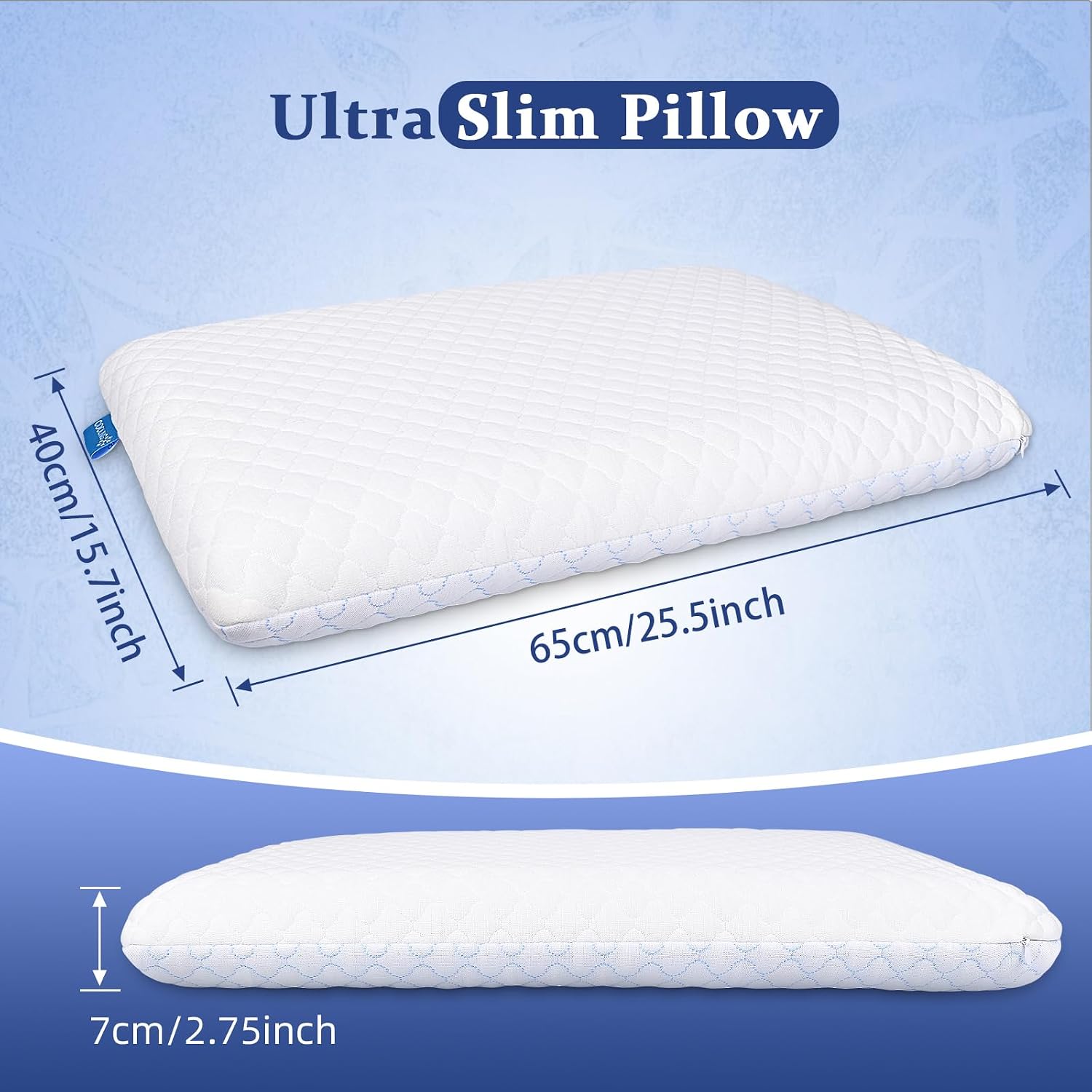 SofGlowlycomforteveryday SofGlowly Ultra Thin Flat Pillows for Sleeping, Cooling Memory Foam Pillow 2.75 inch Height Ultra Thin Pillow,…