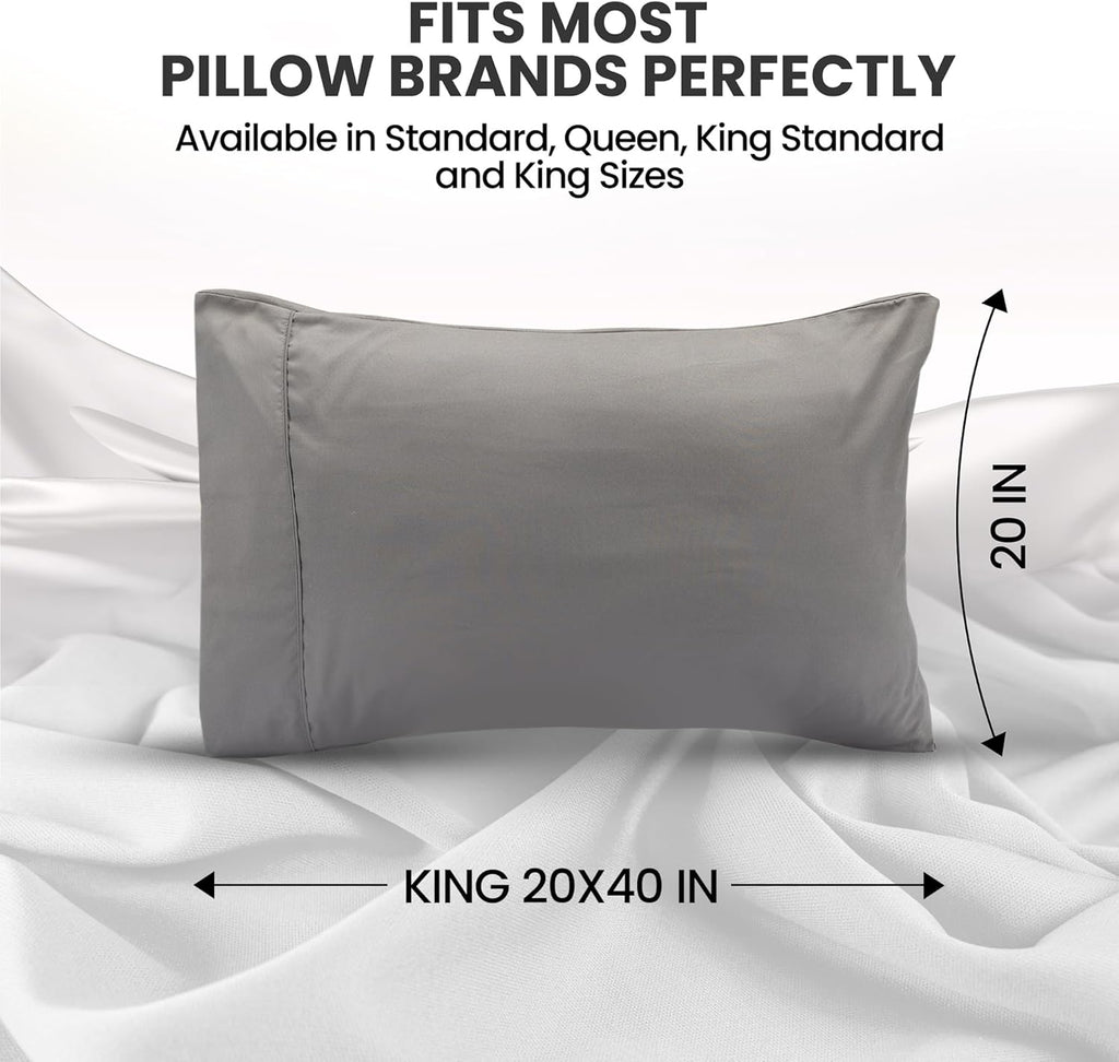 Utopiabedding Utopia Bedding King Pillow Cases - 2 Pack - Envelope Closure - Soft Brushed Microfiber Fabric - Shrinkage and Fade Resistant…