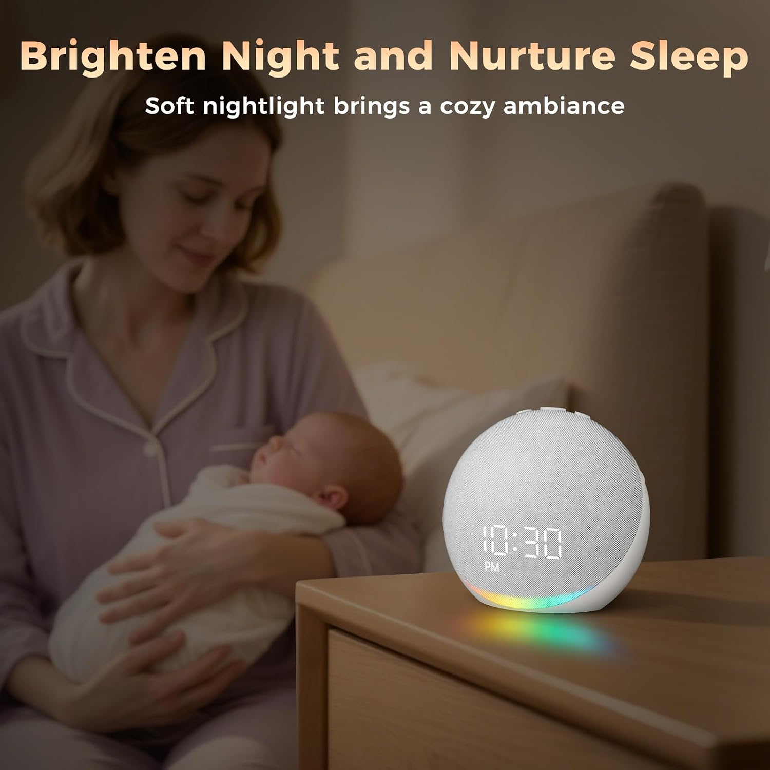 Acedeck Sound Machine Alarm Clock for Bedroom: 25 Natural Sleep Sounds - White Noise Machine for Adults Kids Baby - Gentle Wake Up Alarm wi…