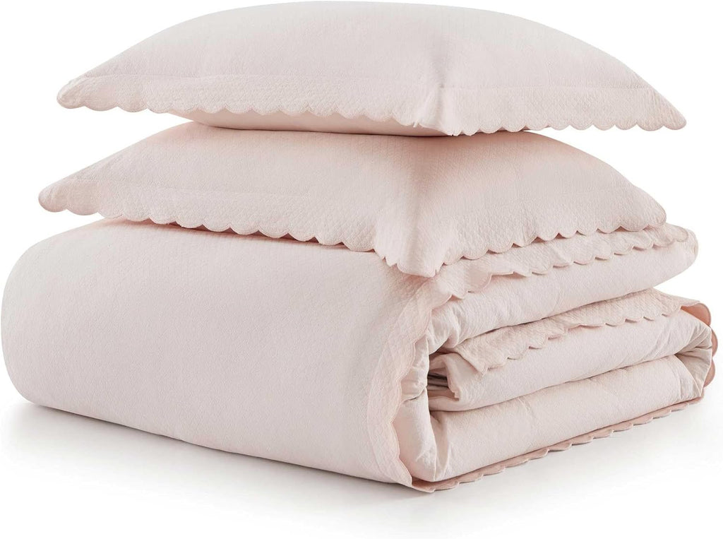 MarthaStewart Martha Stewart - King Duvet Cover Set, 100% Soft Cotton Blend Bedding, Corner Ties & Button Closure, 3 Piece Bed Set with Mat…