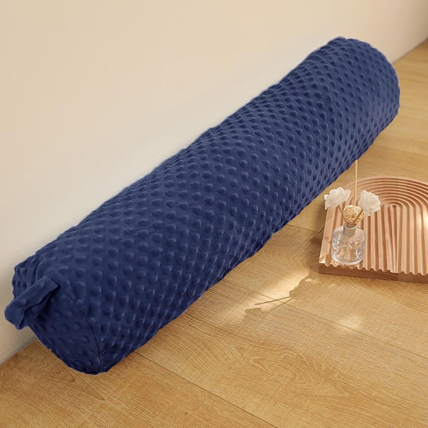 Queen Bolster Body Pillow with Removable Washable Cover 59IN Navy Blue Long Roll Throw Pillow Cylinder Bolsters for Back, Neck, Leg…