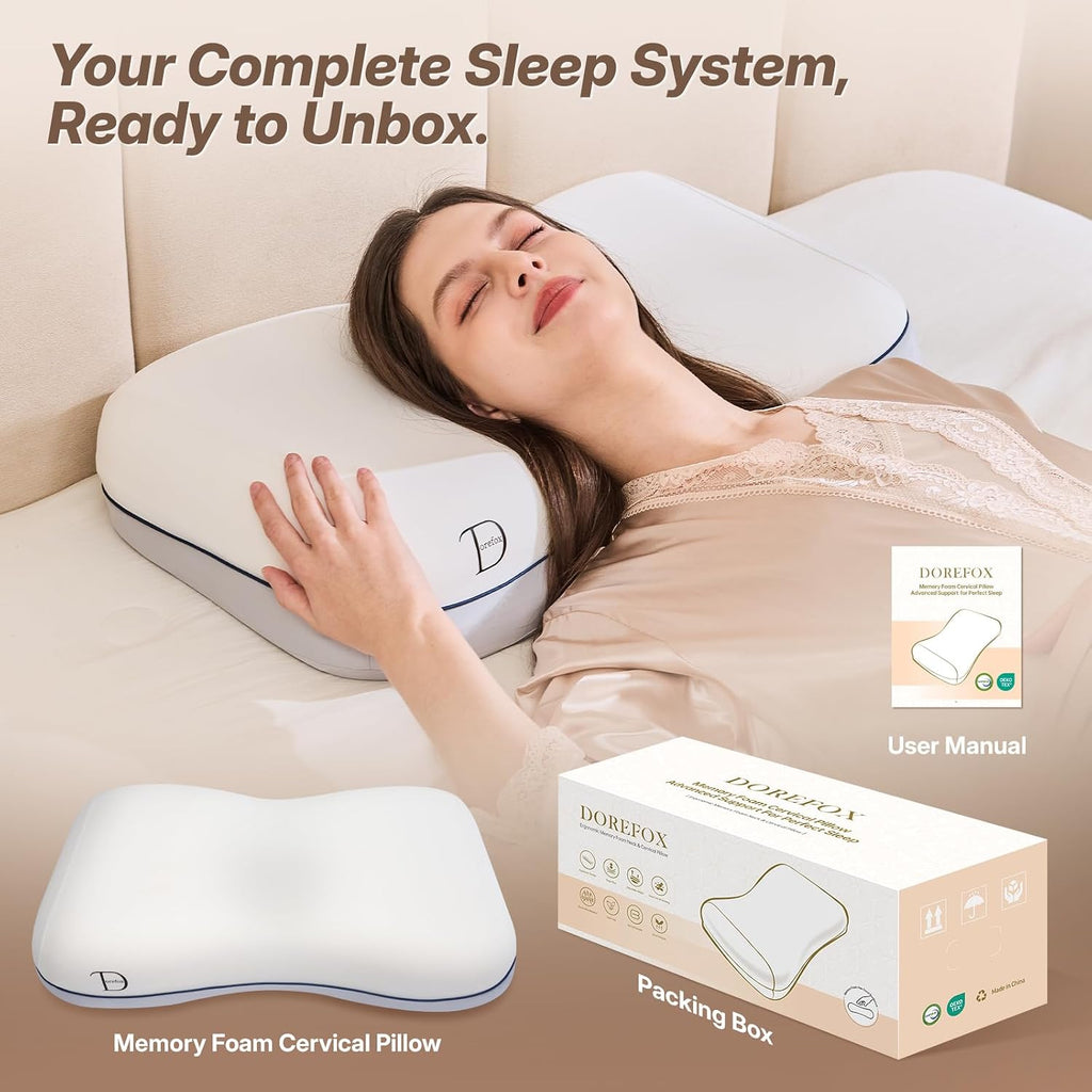 CosBed Cervical Neck Pillow for Neck Support, Adjustable Memory Foam Pillow with Customizable Height and Firmness for Side, Back, Stomach a…