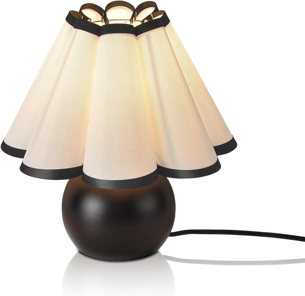 Matte Black Small Touch Control Table Lamp for Bedroom, Black Bedside Lamps for Nightstand, Cute Mini Small Table Lamps for Small Spaces…