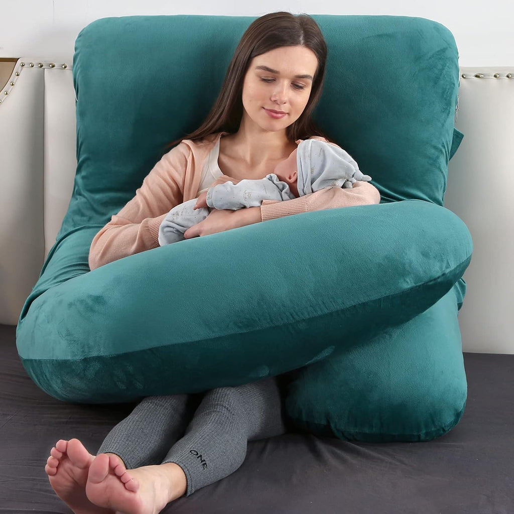 U-Shaped Full Body Pregnancy Pillow for Sleeping – 57" Maternity Pillow with Removable Cover, Support for Back, Legs, Belly & Hips…