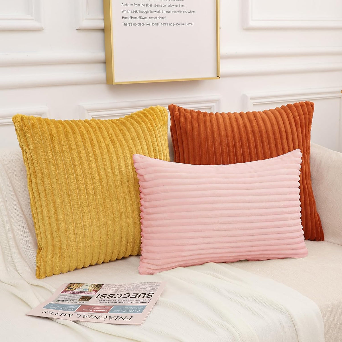 SimmoreHomeDecor Simmore Decorative Summer Throw Pillow Covers 16x16 Set of 2, Soft Plush Flannel Double-Sided Fluffy Lumbar Pillow Covers…
