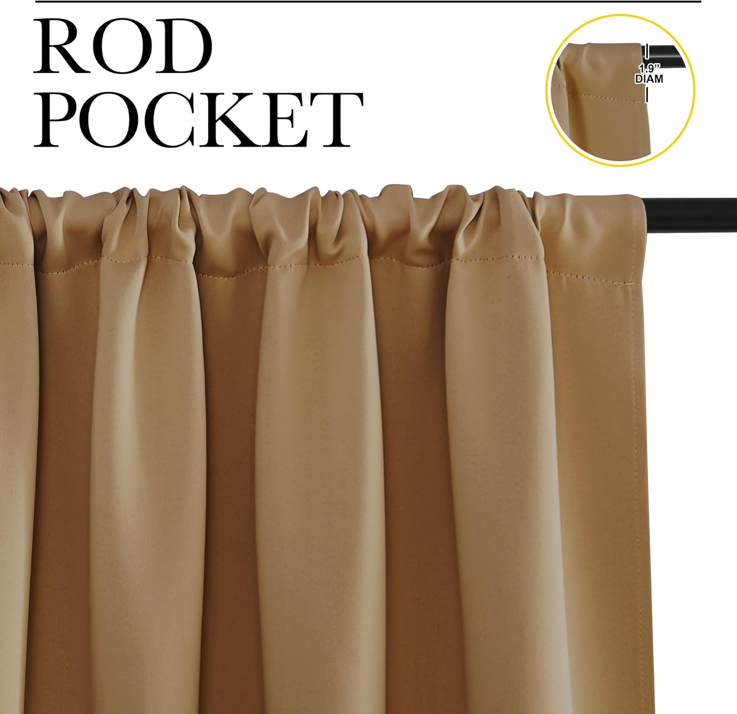 NICETOWN RV Blackout Curtains for Camper Windows, Gold Brown, 42" x 36", Set of 2, Kitchen Curtains, Short Blackout Drapes, Thermal…