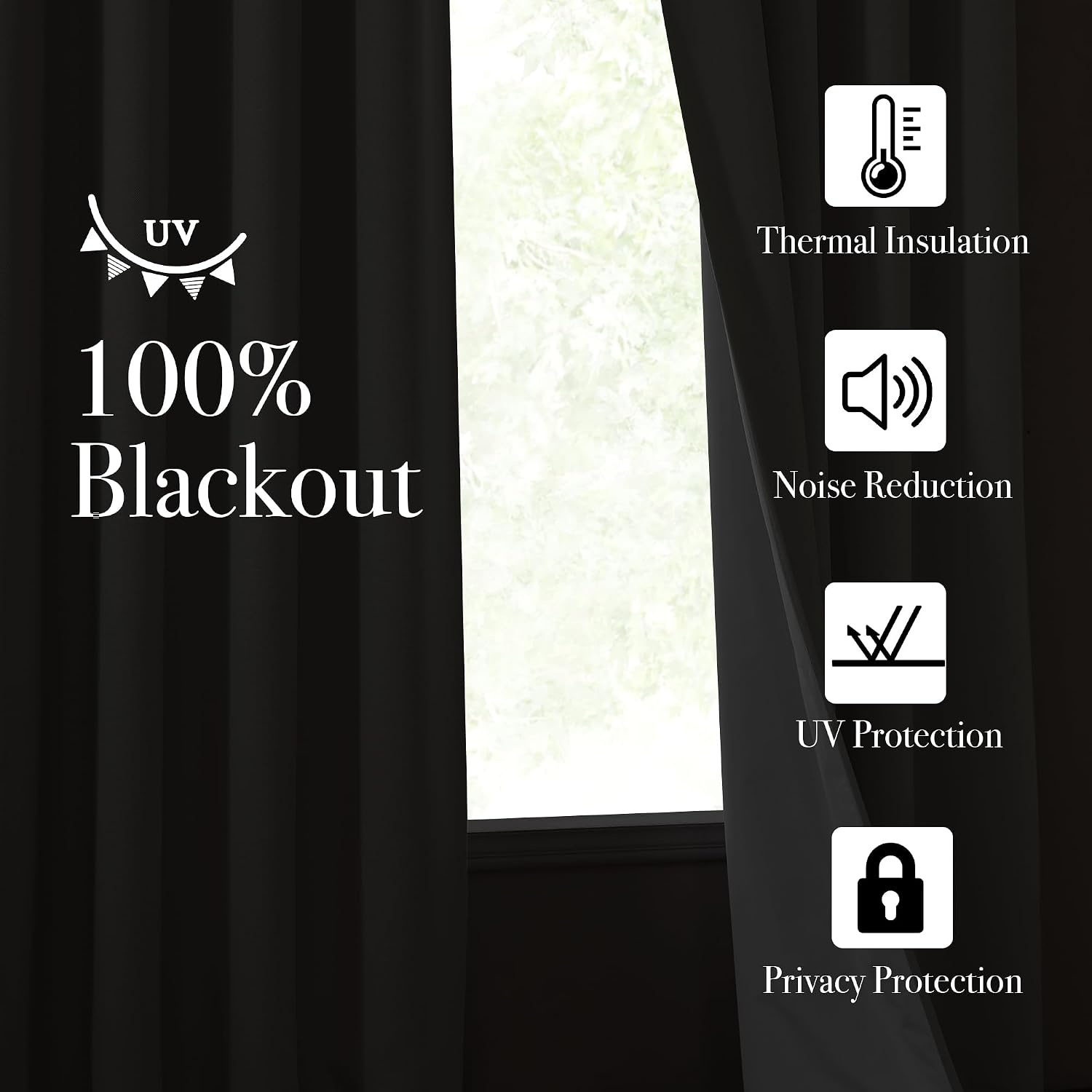Nicetown Faux Linen 100% Blackout 90 inch Curtains, Silver Grommet Thermal Insulated 2 Layers Window Treatments Sound Dampening for Living…