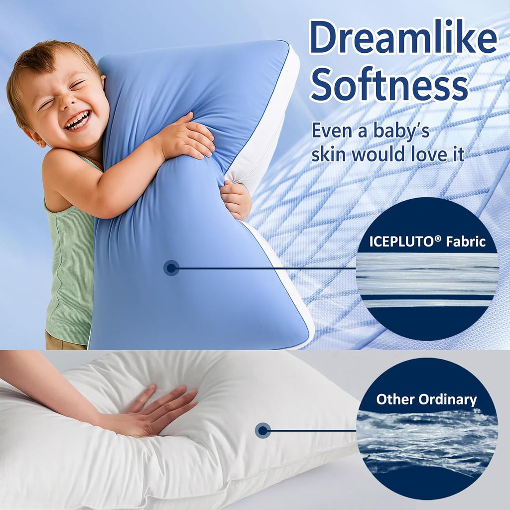 Meelus Silky Soft Pillows Queen Size Set of 2, Luxury Hotel Down Alternative Bed Pillows 2 Pack for Side Back Stomach Sleepers, Gusseted Su…