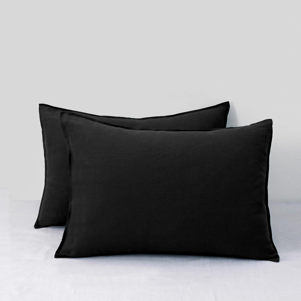 Chuffed Linen Pillowcases 2 Pack 100% Linen Standard Pillow Cases, Breathable and Cooling Washed Pillowshams with Zipper Closure, 20x26 Inc…