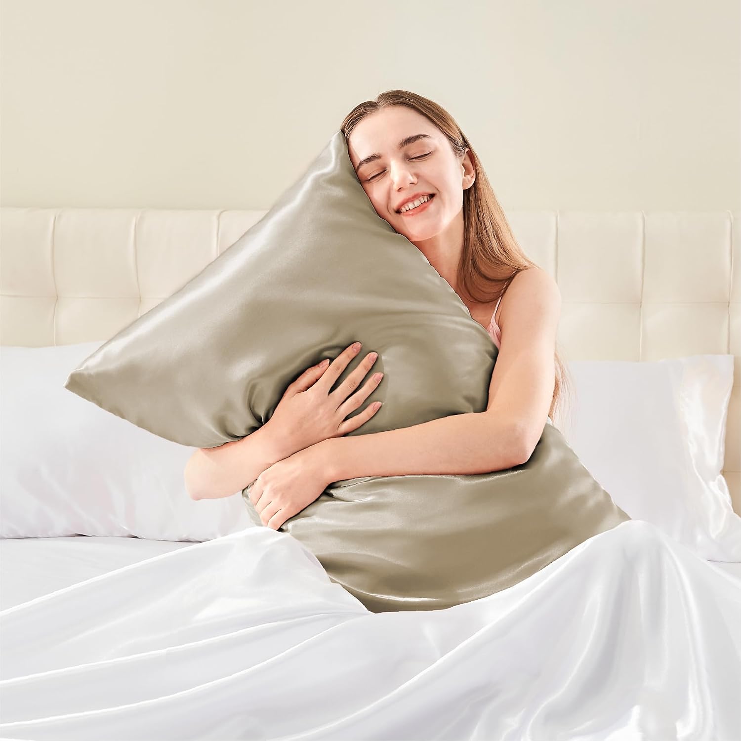 Bedelite Satin Body Pillow Cover, Super Soft and Cooling Body Pillow Pillowcase for Hair and Skin, Breathable Silky Full Long Pillowcase Co…