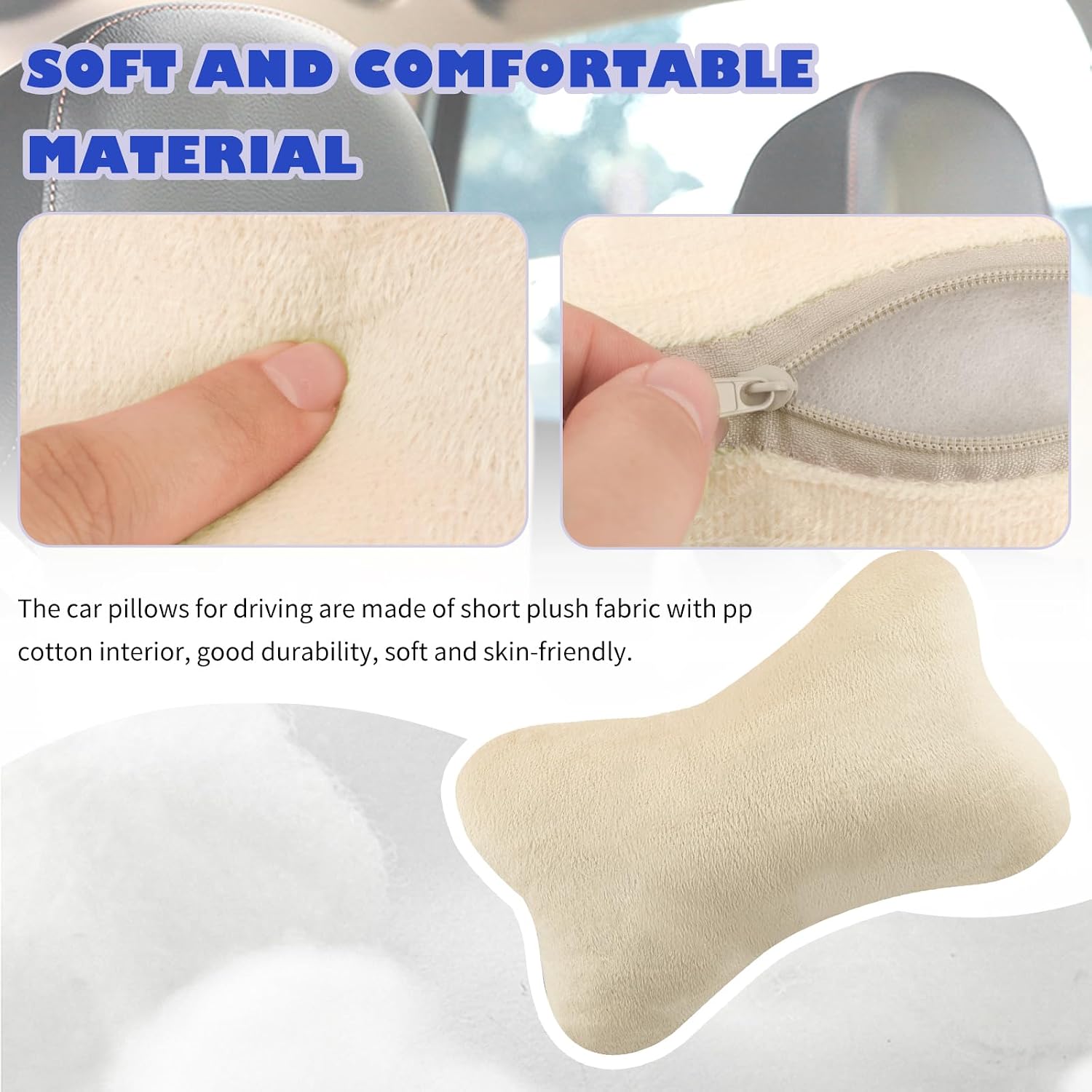 2PCS Car Headrest Pillow, Soft & Comfortable Car Neck Pillow for Driving Fatigue Relieve, All-Season Universal Cars Head Rest Pillows…