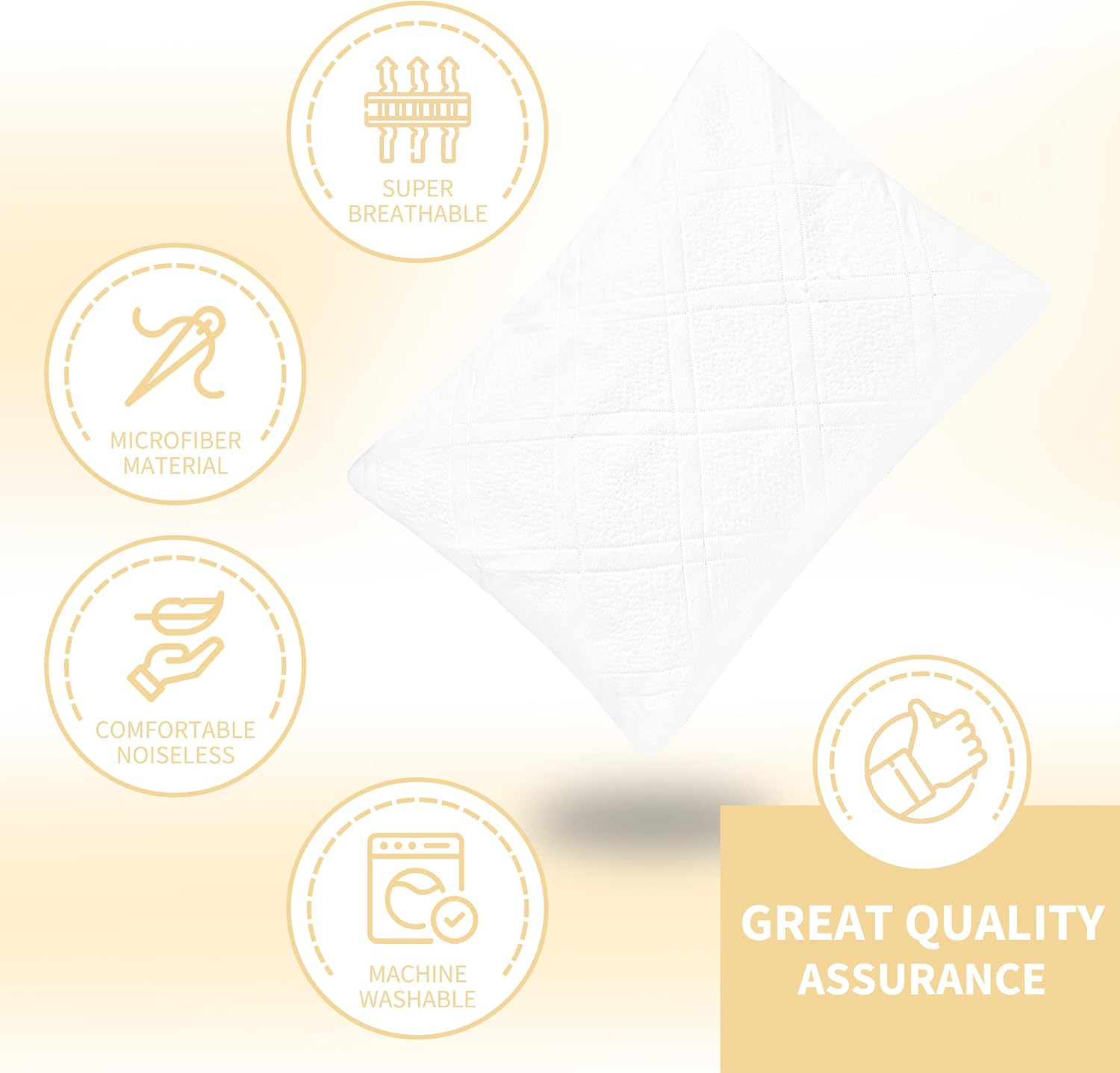 SafeandSound Safe and Sound Zipper Waterproof Pillow Protector, 3D Jacquard Standard Size Breathable Soft Pillow Cover Case, Zippered Hotel…