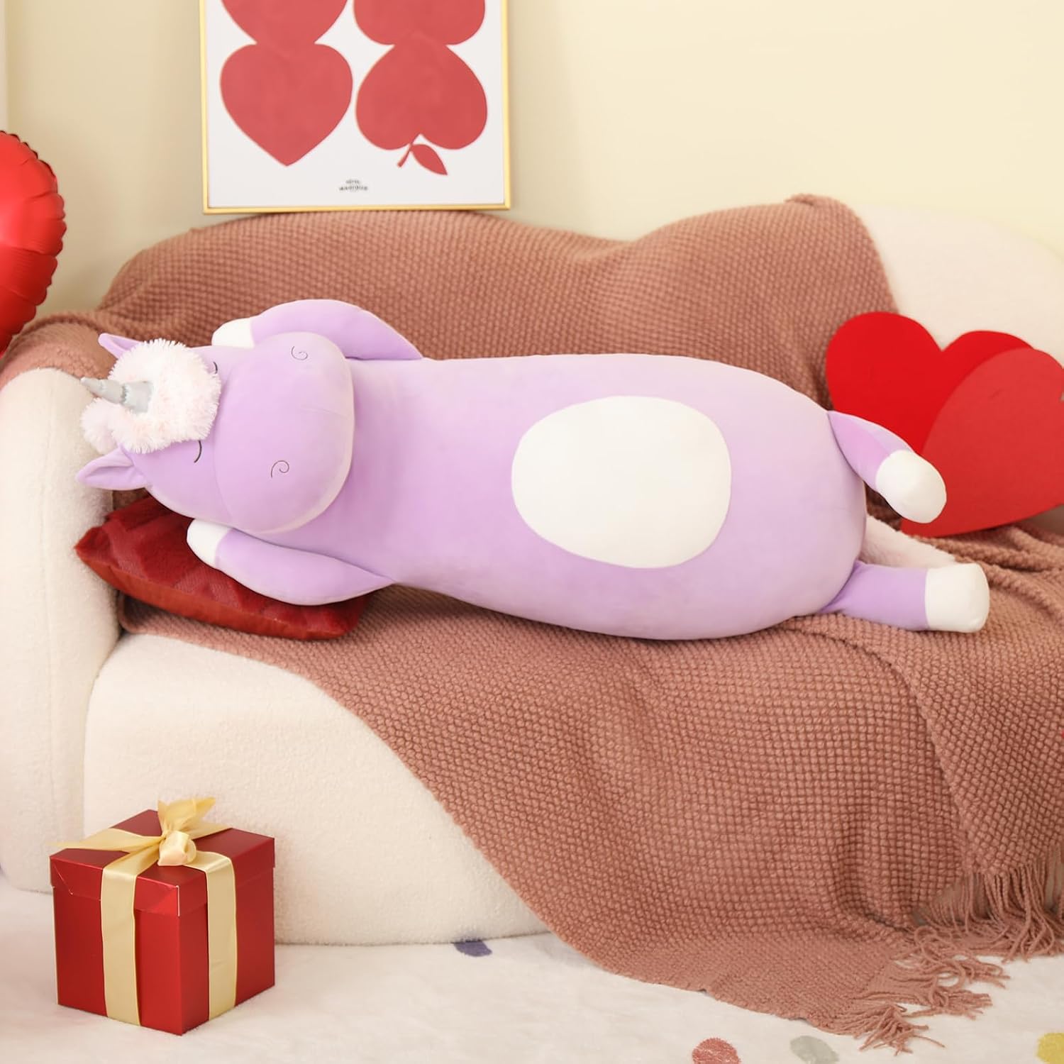 MorisMos Big Unicorn Stuffed Animal 3ft, 36.2'' Long Plush Unicorn Body Pillow for Girl Boy, Giant Stuffed Animal Body Pillow for…
