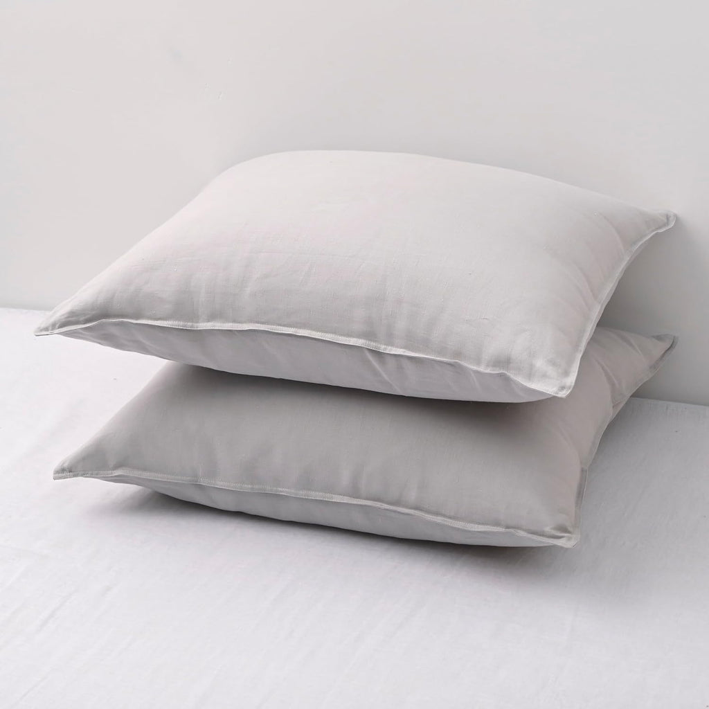 Chuffed Linen Pillowcases 2 Pack 100% Linen Standard Pillow Cases, Breathable and Cooling Washed Pillowshams with Zipper Closure, 20x26 Inc…