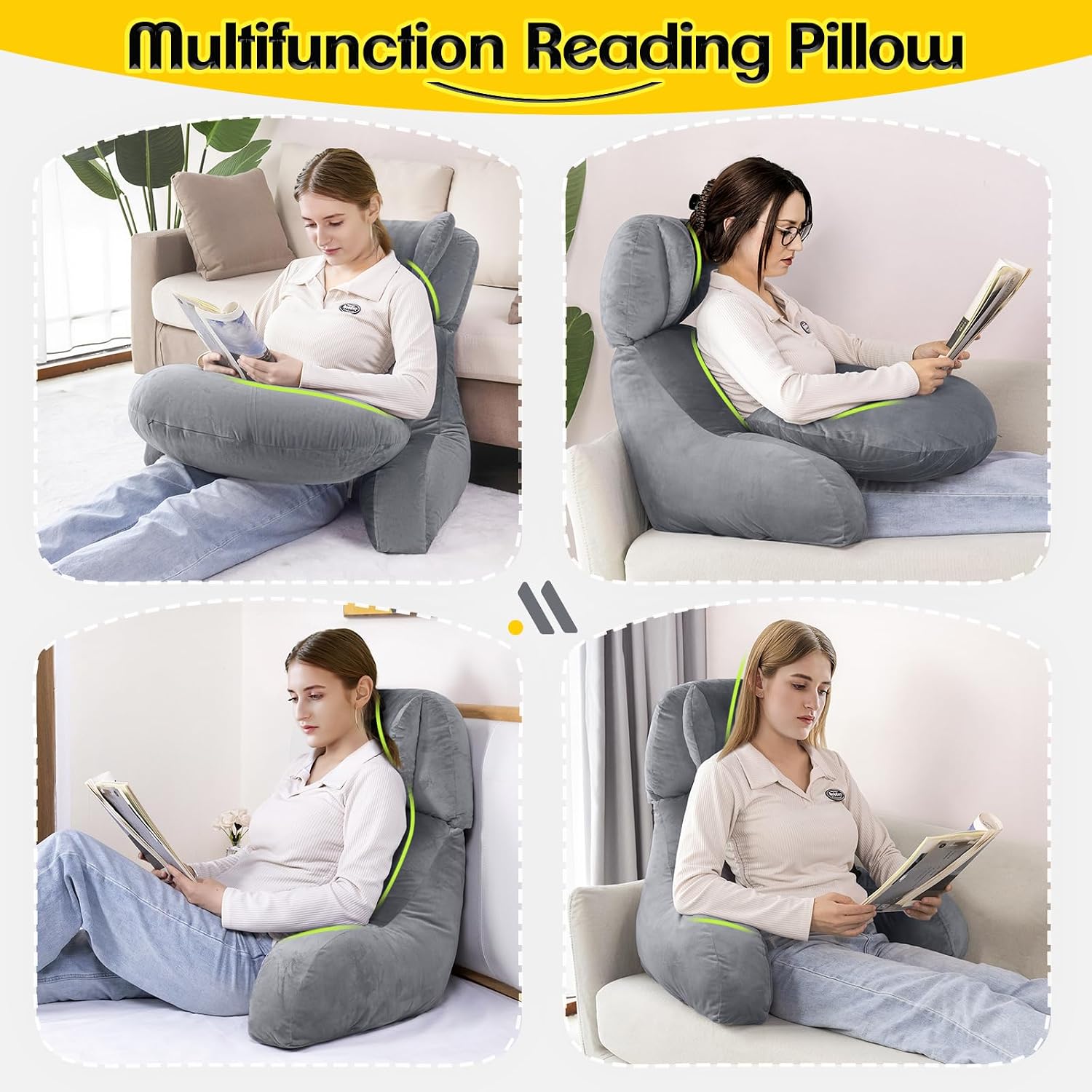 Asawesling Reading Pillow & Lap Pillow for Gaming, Back Cushion for Bed Sitting Up, Backrest Pillow for Sitting in Bed, Couch or Floor Cott…