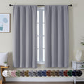 Simplebrand Ava Silver Grey Blackout Curtains for Bedroom 63 Inch Length 2 Panels, Solid Thermal Insulated Energy Saving Rod Pocket Window…