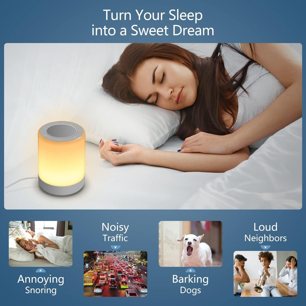 Sound Machine, White Noise Machine for Baby with Night Light, 32 High Fidelity Sounds, Plug in,5 Timers & Memory Feature, Noise Machine for…