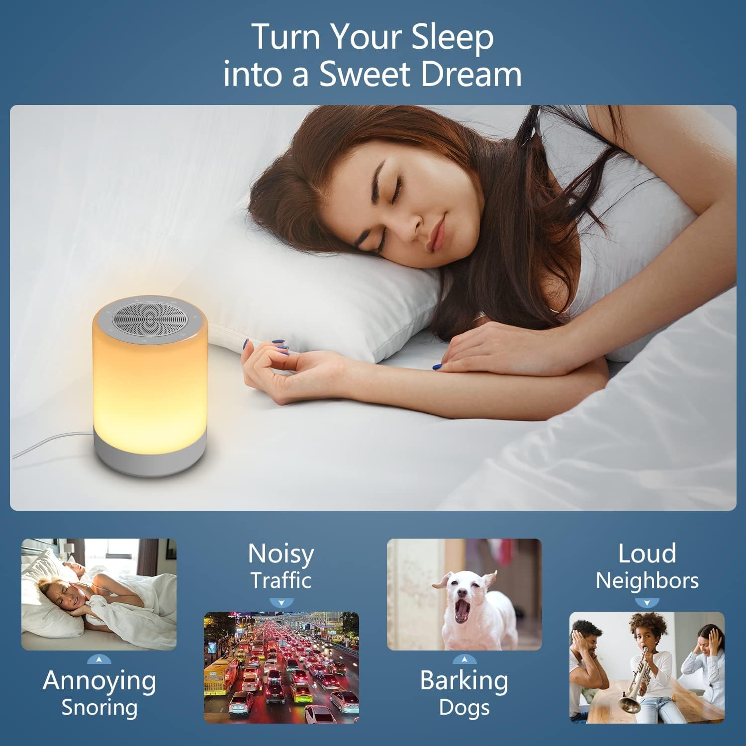 Sound Machine, White Noise Machine for Baby with Night Light, 32 High Fidelity Sounds, Plug in,5 Timers & Memory Feature, Noise Machine for…