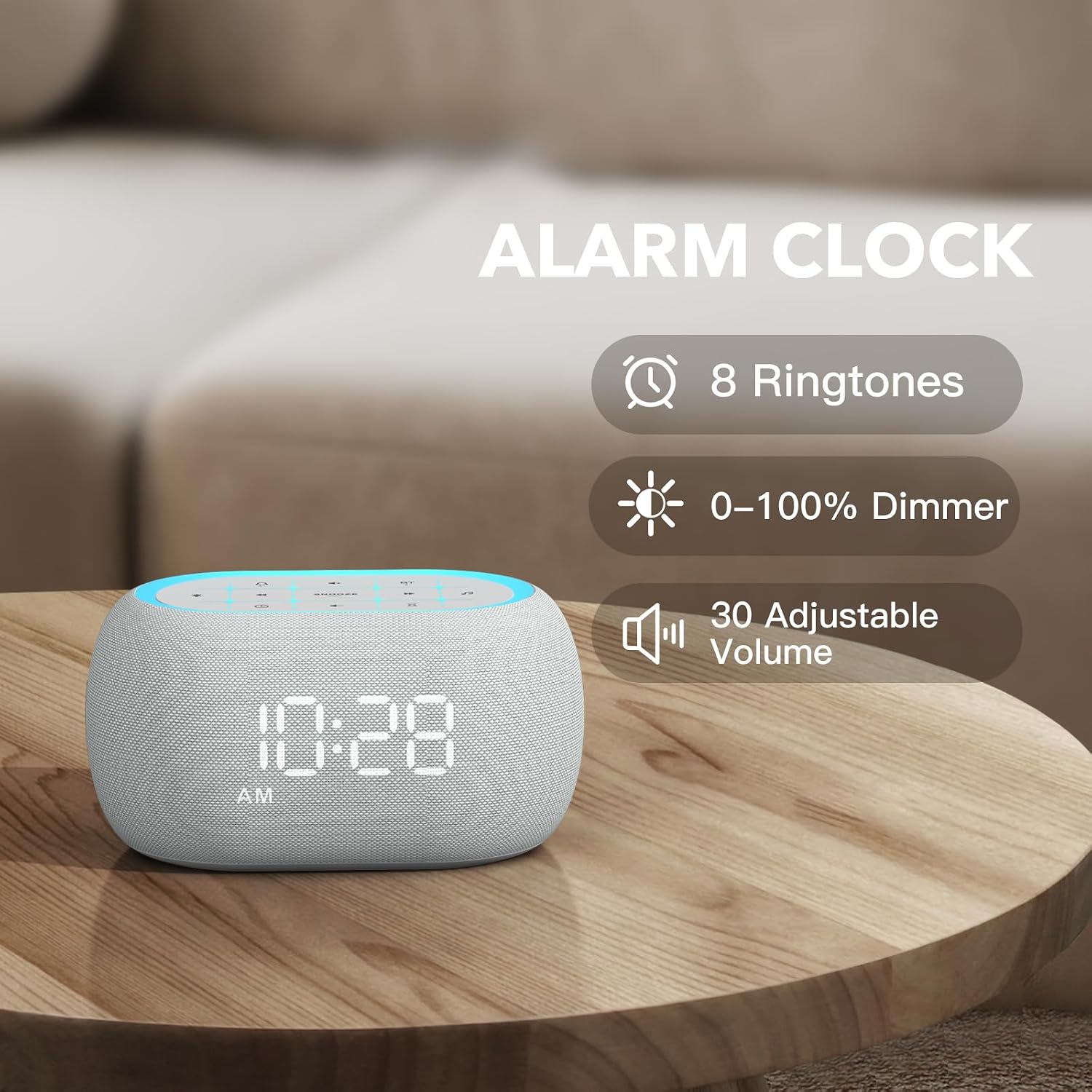 ANJANK White Noise Sound Machine Alarm Clock with Bluetooth Speaker, 21 Relaxing Sounds, 7 Night Lights,0-100% Dimmer/Sleep…