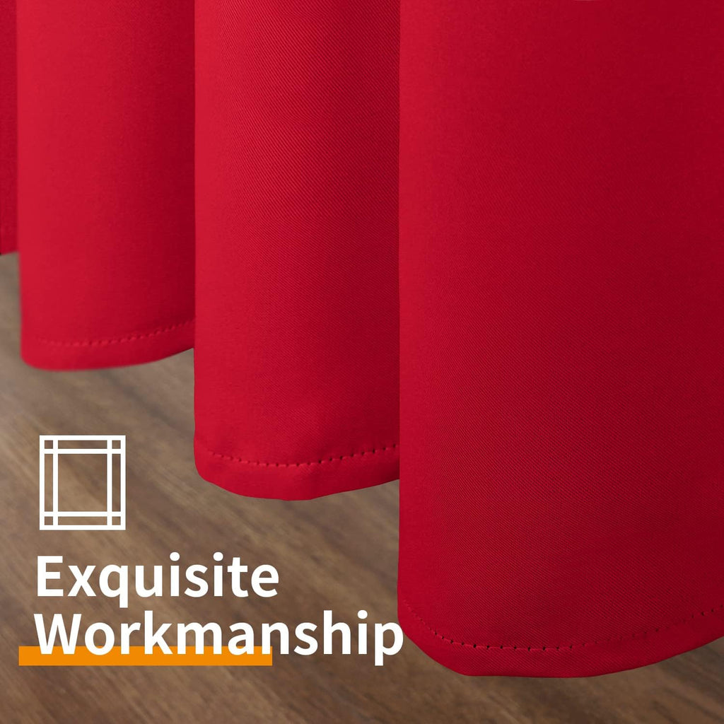 YoungsTex Red Blackout Curtains for Short Window 45 Inches Length - Thermal Insulated with Grommet Room Darkening Drapes for Kitchen Bedroo…
