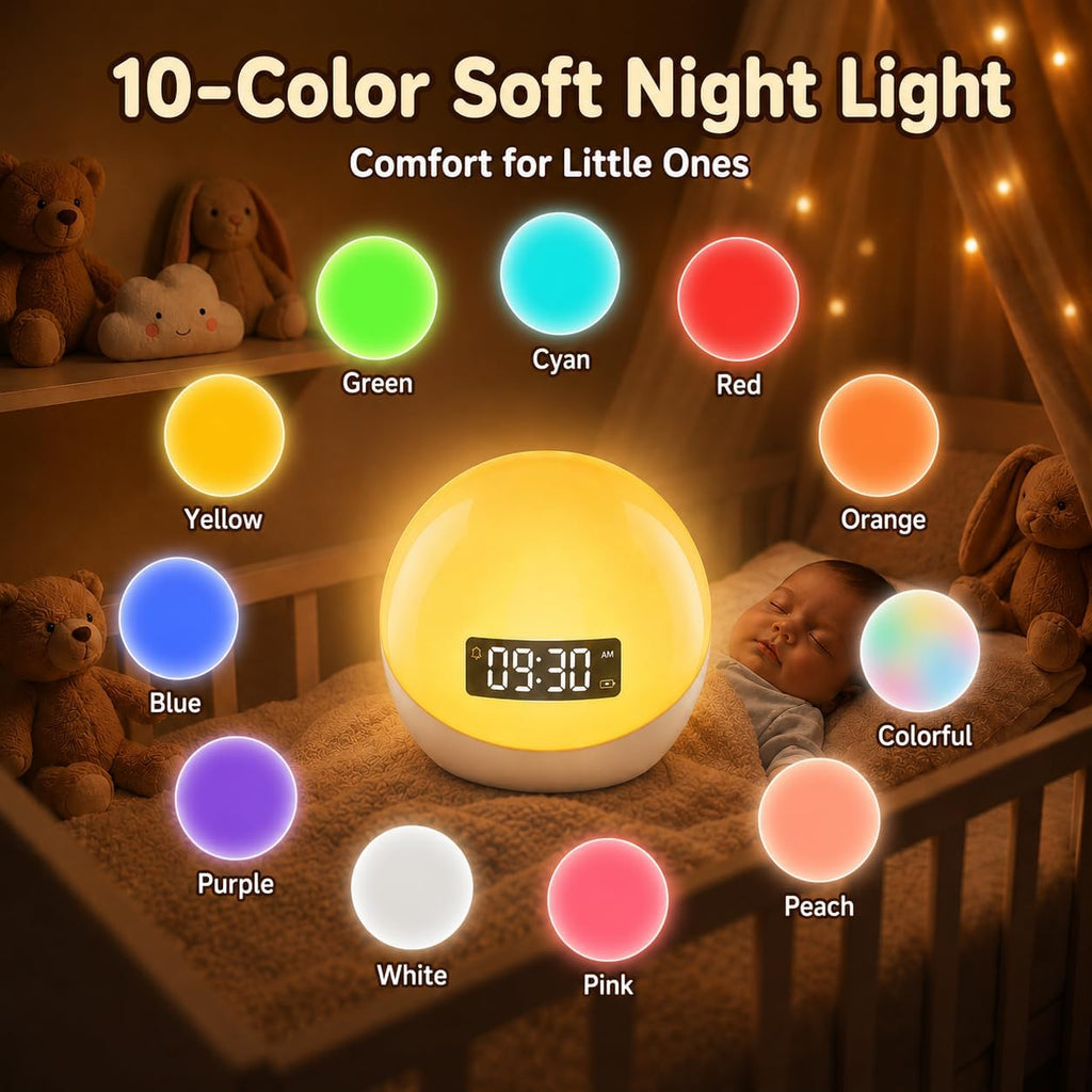 Mugo Baby Sound Machine – 44 Soothing Sounds, Sunrise Alarm Clock, White Noise Machine for Sleeping, 10-Color Night Light with App & Timer,…