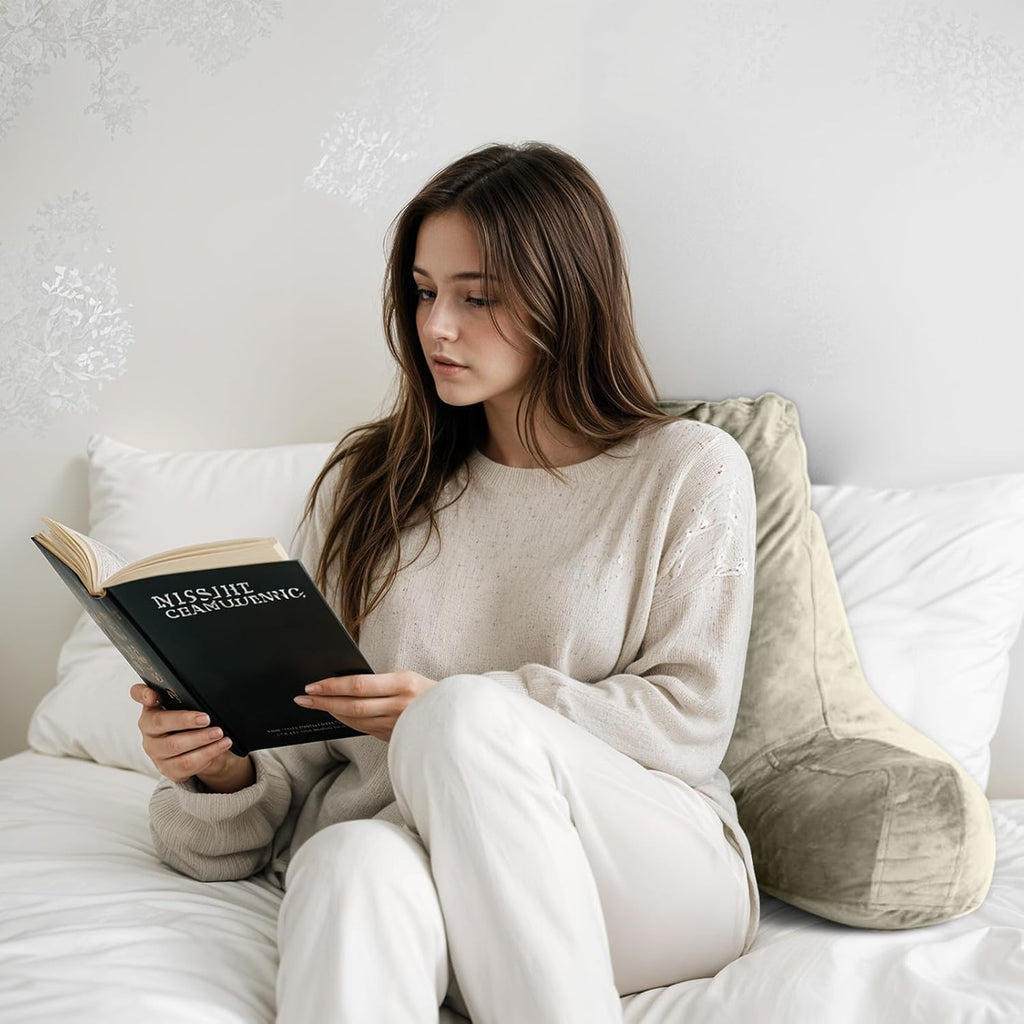 OAISZ Reading Pillow for Sitting in Bed Adult, Reading Pillow with Shredded Memory Foam, Bed Pillow with Washable Cover, Back Pillow…