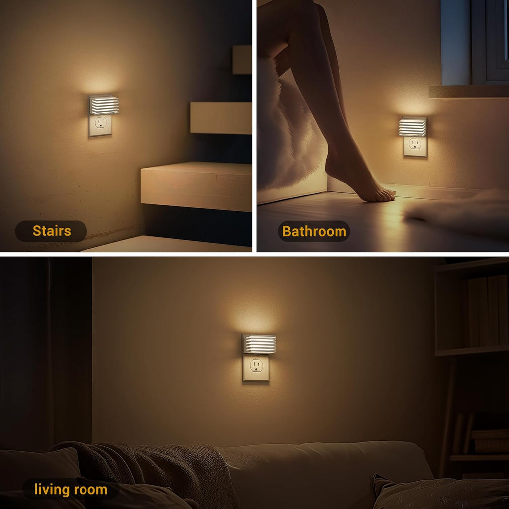 JandCase LED Night Light, Night Lights Plug into Wall with Dusk to Dawn Sensor, Dimmable Plug in Night Light, Adjustable Brightness…