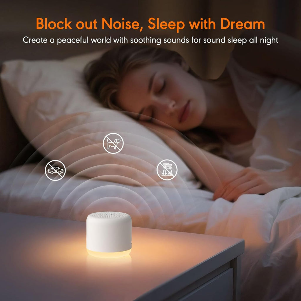 White Noise Machine with Night Light, 18 Soothing Sounds Portable Sound Machine for Baby Adults, Mini Travel Sound Machine for Sleeping…
