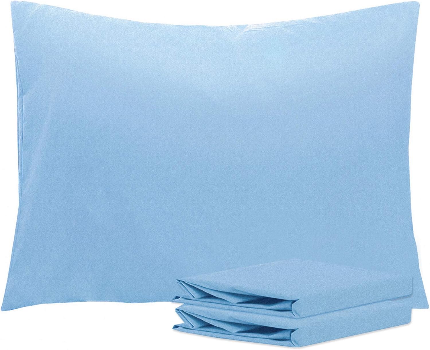 Ntbay Standard Pillowcase Set - 2 Pack Brushed Microfiber 20x26 Pillowcases - Soft, Wrinkle-Free, Fade-Resistant, Stain-Resistant, Sky Blue…