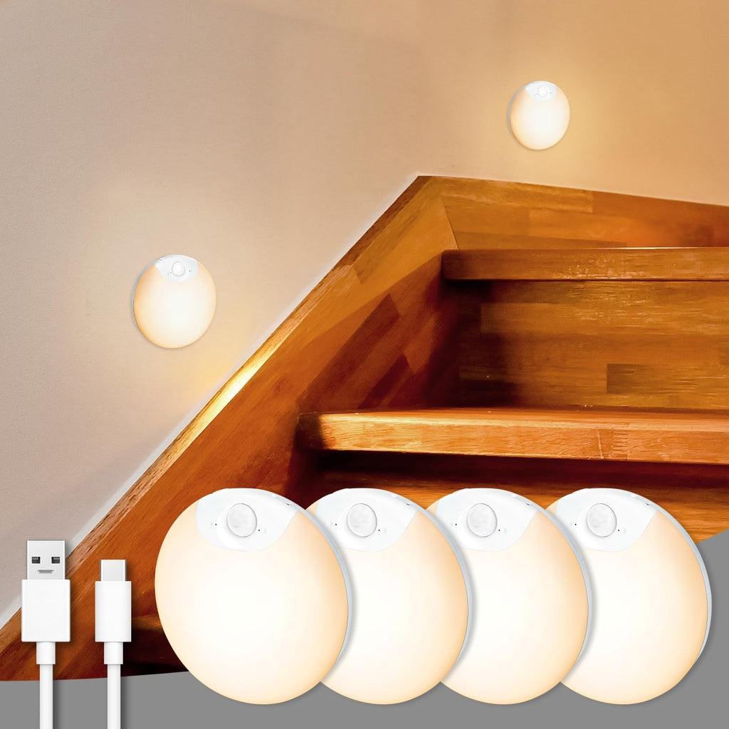 DAZZY DOT Rechargeable Night Light Motion Sensor Stair Lights Indoor Wireless, Battery Operated, Magnetic, Dimmable, for Stairway, Hall…