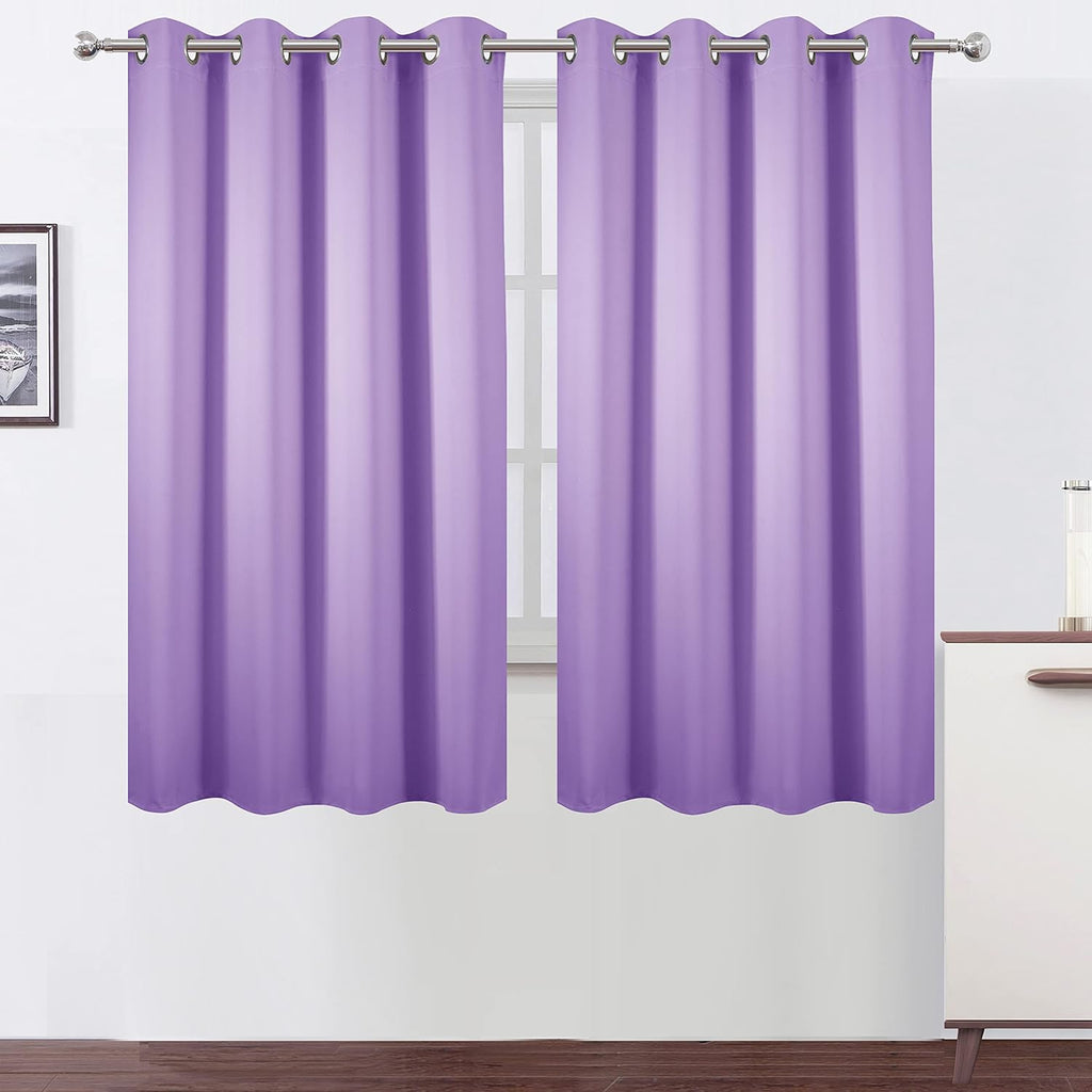 Lemomo Lavender Blackout Curtains 52 x 63 Inch Length/Set of 2 Curtain Panels/Thermal Insulated Room Darkening Blackout Curtains for Bedroo…
