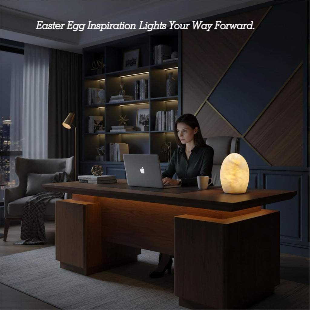 Marble Jade Touch Table Lamp Easter Egg Desk Bedside Cordless Lamps for Living Room Night Stands USB-C 3-Level Brightness, LED Night…