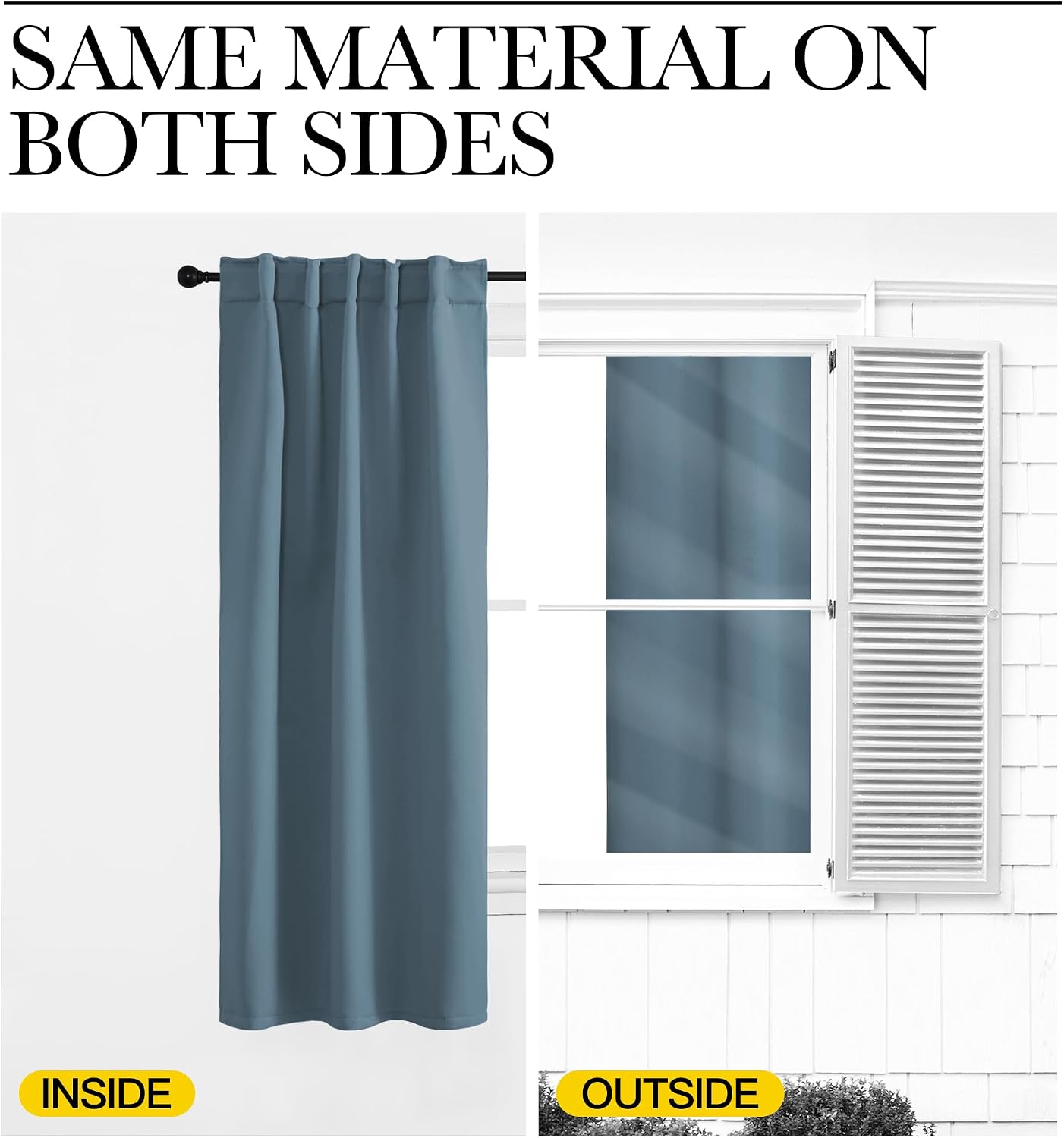 NICETOWN Window Treatment Blackout Curtains and Draperies - (Smoky Blue Color) 42x40 inch, 2 Panels, Room Darkening Blackout Panel Drapes…