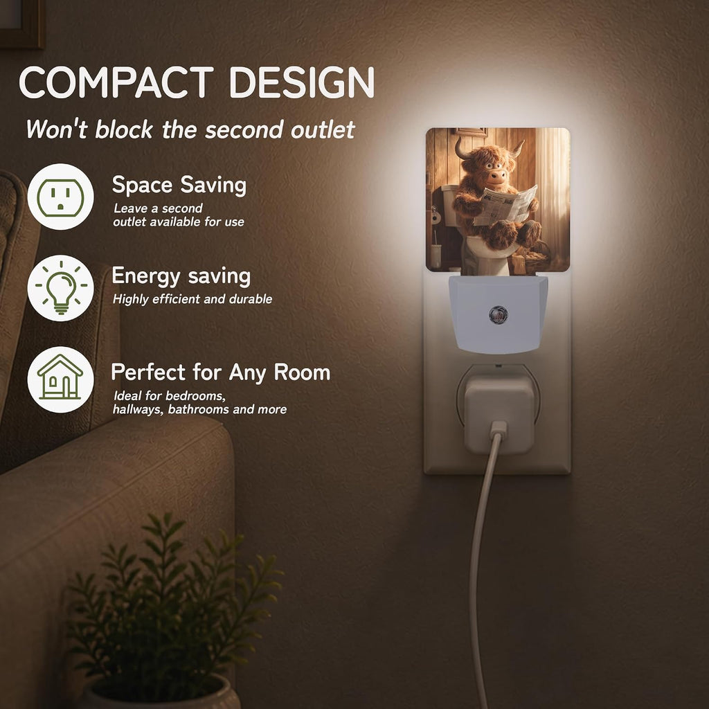Funny Bathroom Bear Night Light, Night Lights Plug into Wall with Dusk to Dawn Sensor for Bedroom Bathroom Hallway Kitchen, Decorative…