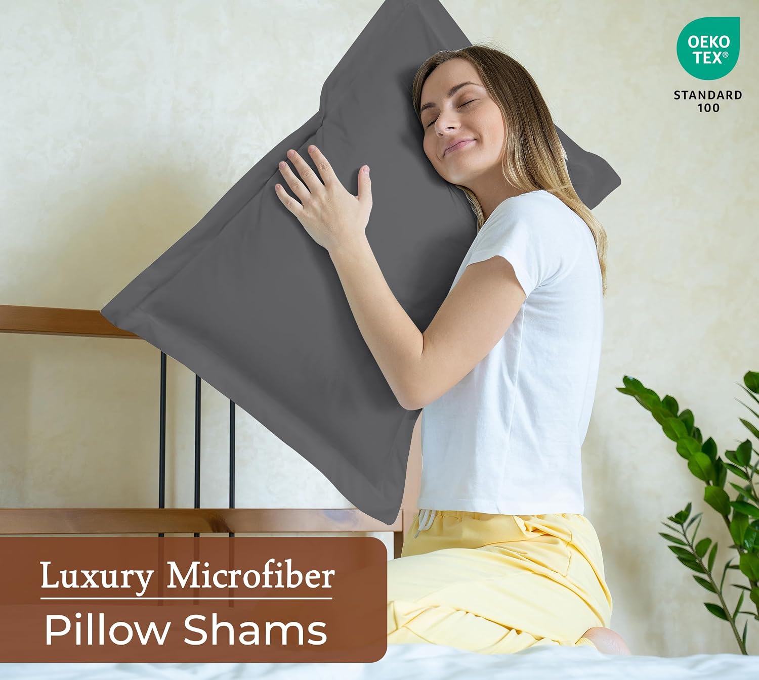 Royalelinens Royale Linens Pillow Shams 2 Pack Standard Size 20x26 Inch- Brushed 1800 Microfiber - Bed Pillow Shams, Wrinkle Resistant Supe…