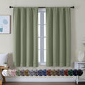 Simplebrand Ava Sage Green Short Blackout Curtains for Bedroom 45 Inches Long 2 Panels Set, Solid Thermal Insulated, Energy Saving Window T…