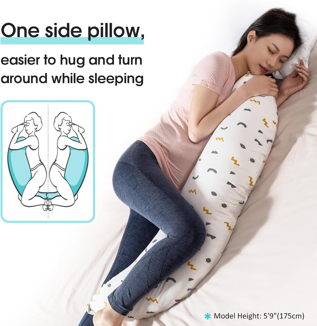 BYRIVER Firm C Shaped Pregnancy Pillows for Sleeping, Belly Hip Leg Knee Support Side Sleeper Body Pillow, Cuddle Snuggle Maternity…
